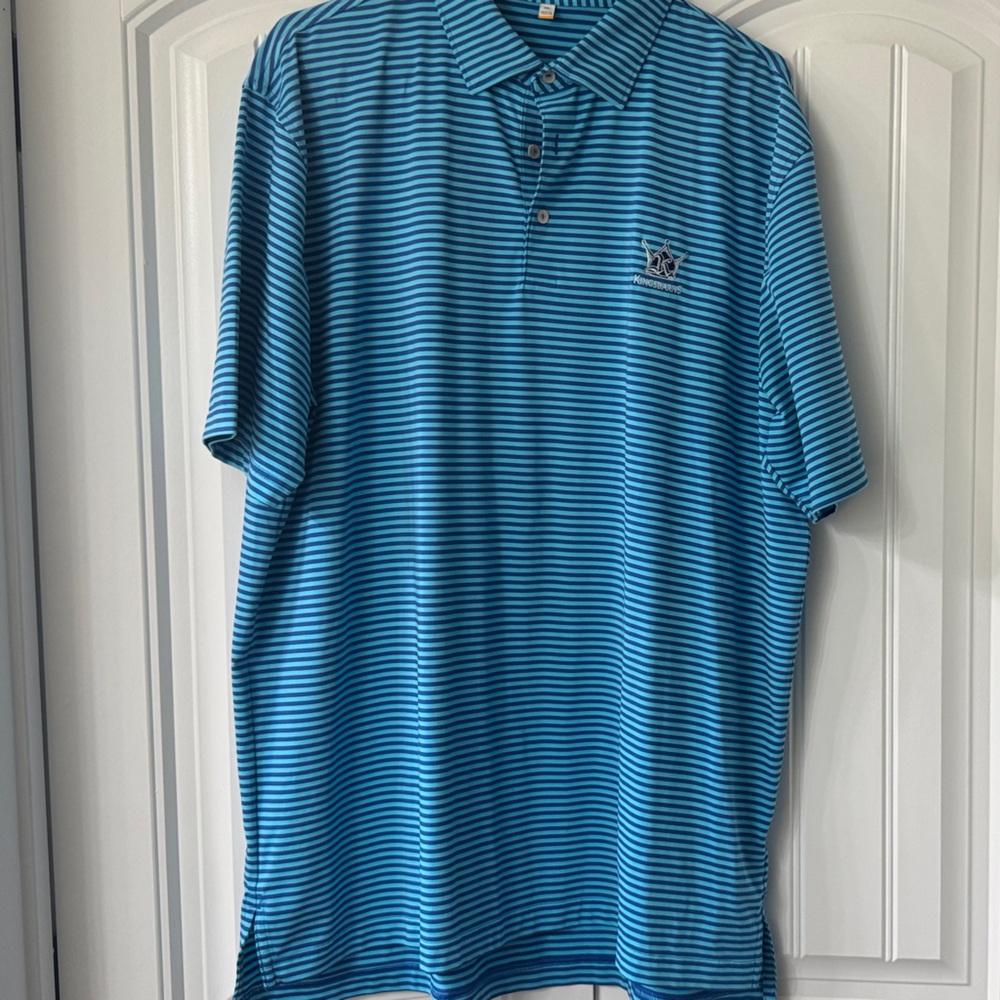 Peter Millar Blue Striped Polo Shirt